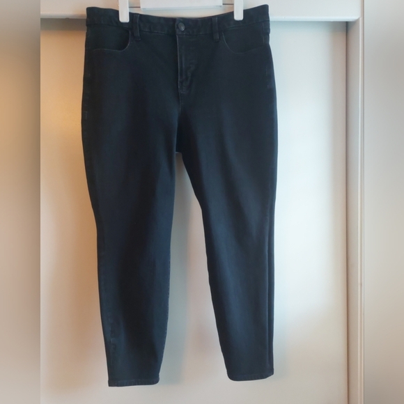 American Eagle Outfitters Curvy High Rise Dream Stretch Jegging Black 16 Short - Picture 4 of 8